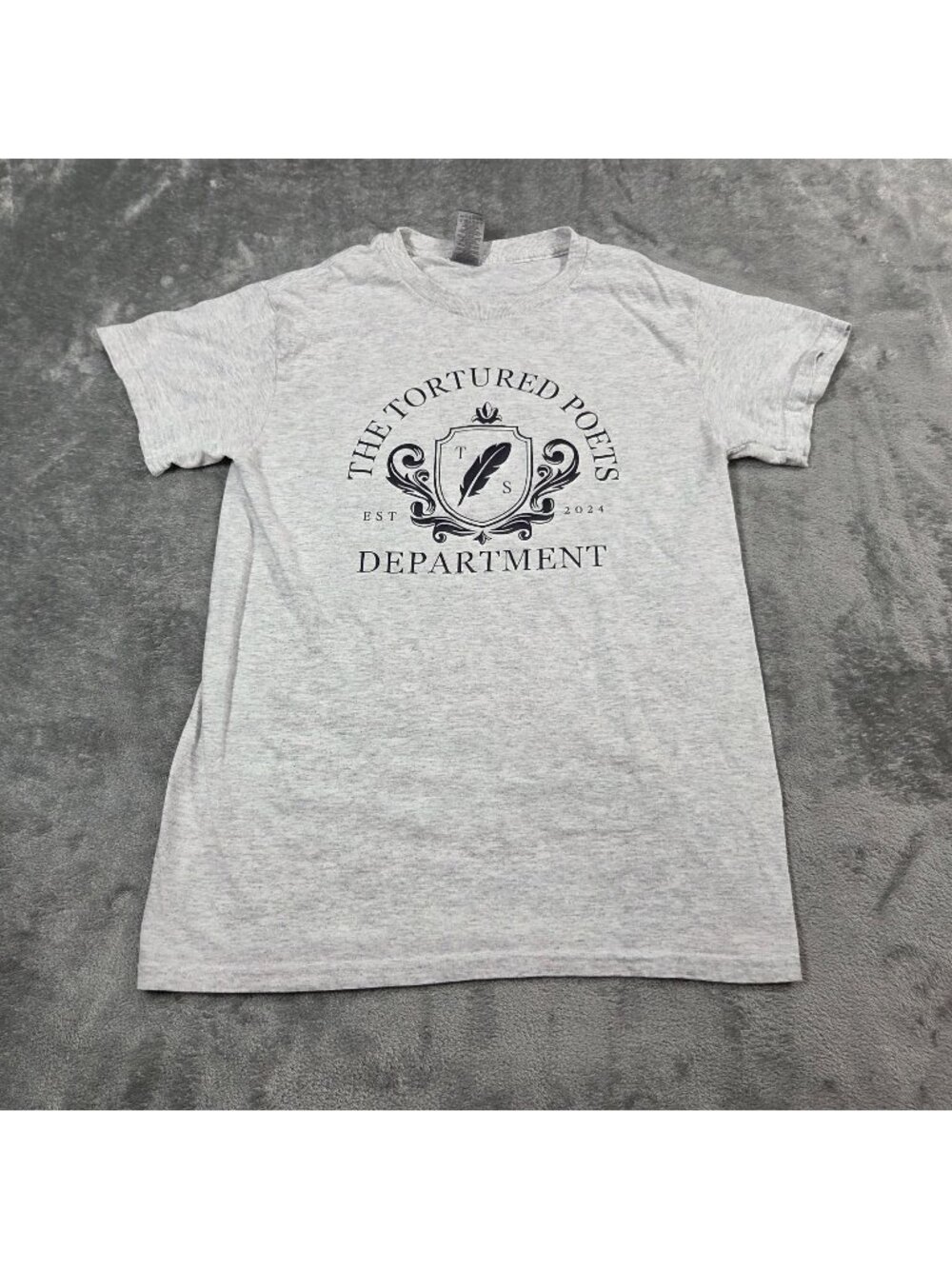 Tortured Poets Department Top Womens Small Gray Tee Swifty